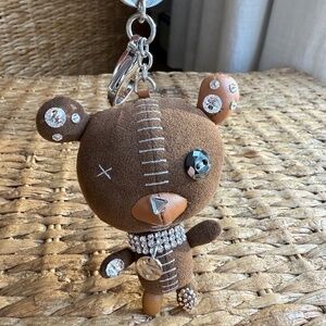 Arnold Swarovski Suede Teddy Bear Bag Charm
